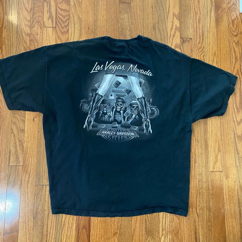 Men’s Harley Davidson Las Vegas Poker Skull Vintage Tee